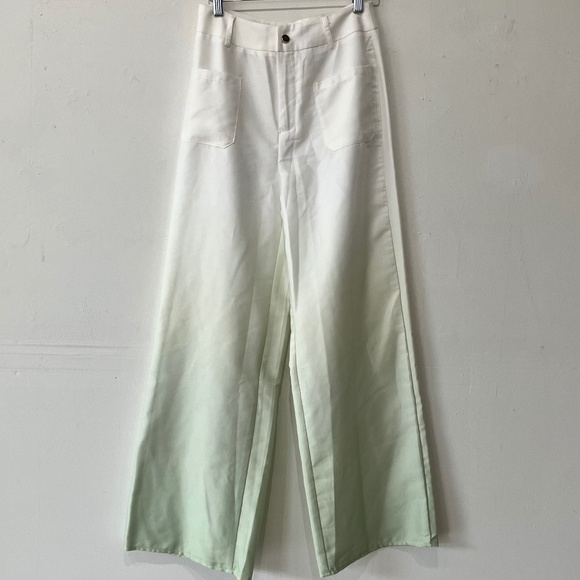 Faeriesty Pants - Faeriesty White to green ombre pants